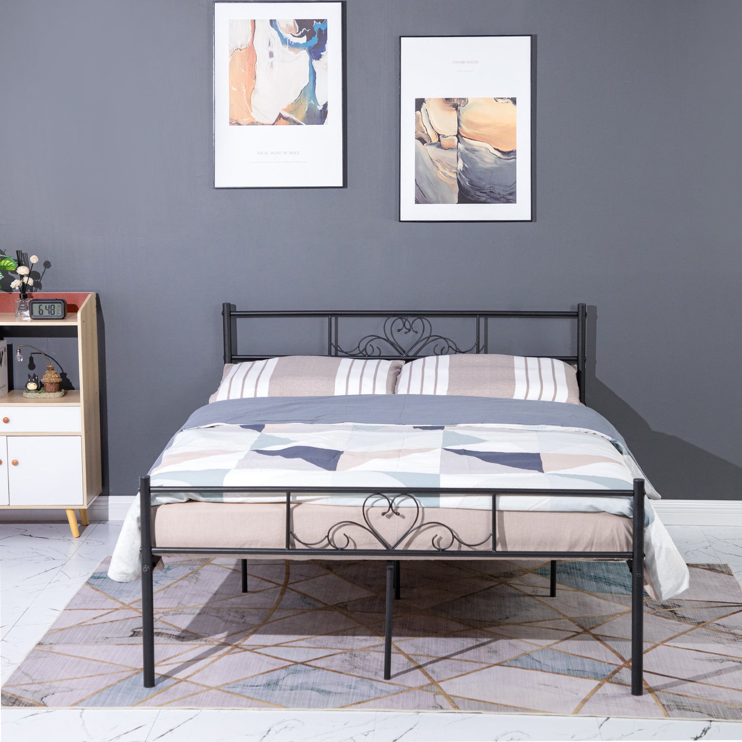 SODA Double Metal Bed 143*197cm - Black