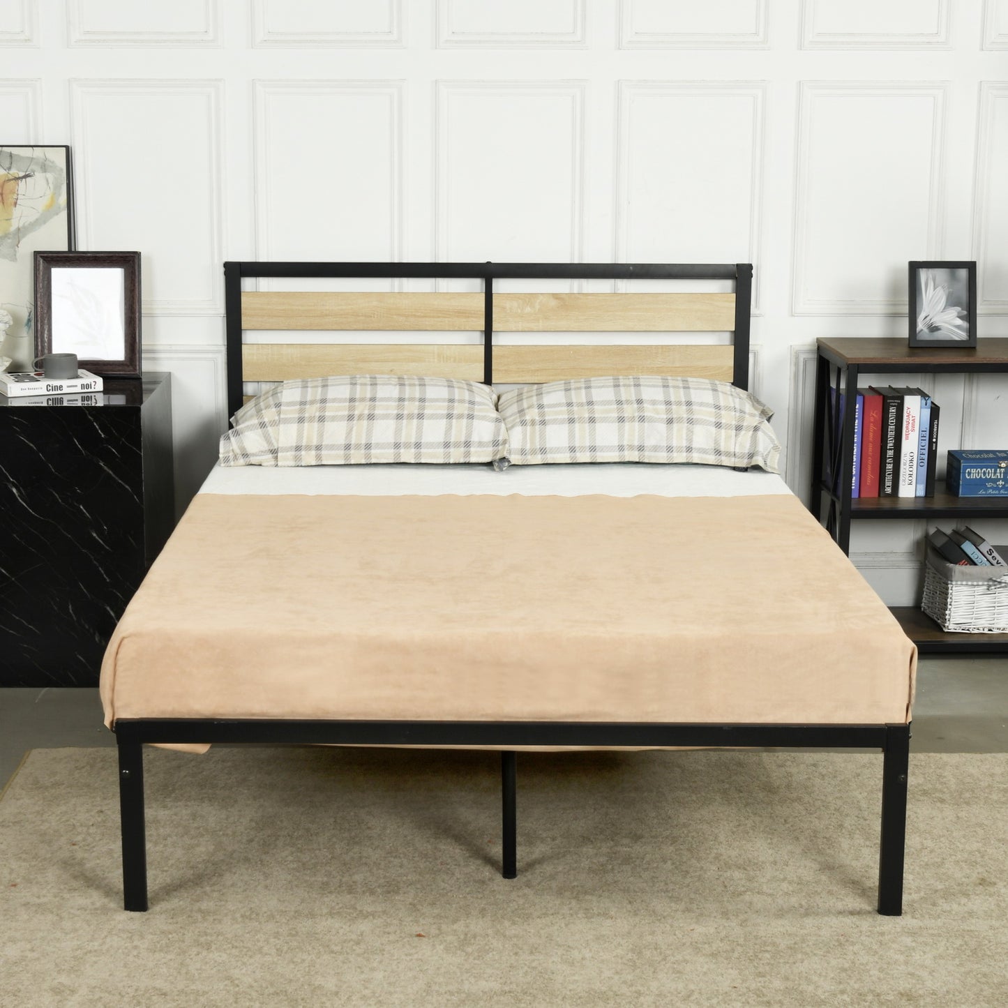 SOROLY Double Metal Bed 140*195.5cm - Black