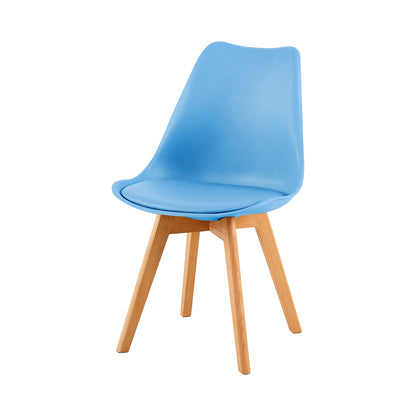 TULIP Dining Chair with Beech Legs - Dark Blue