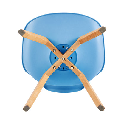 TULIP Dining Chair with Beech Legs - Dark Blue