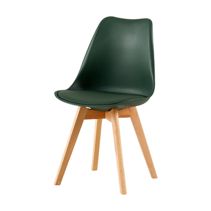 TULIP Dining Chair with Beech Legs - Frosted Green