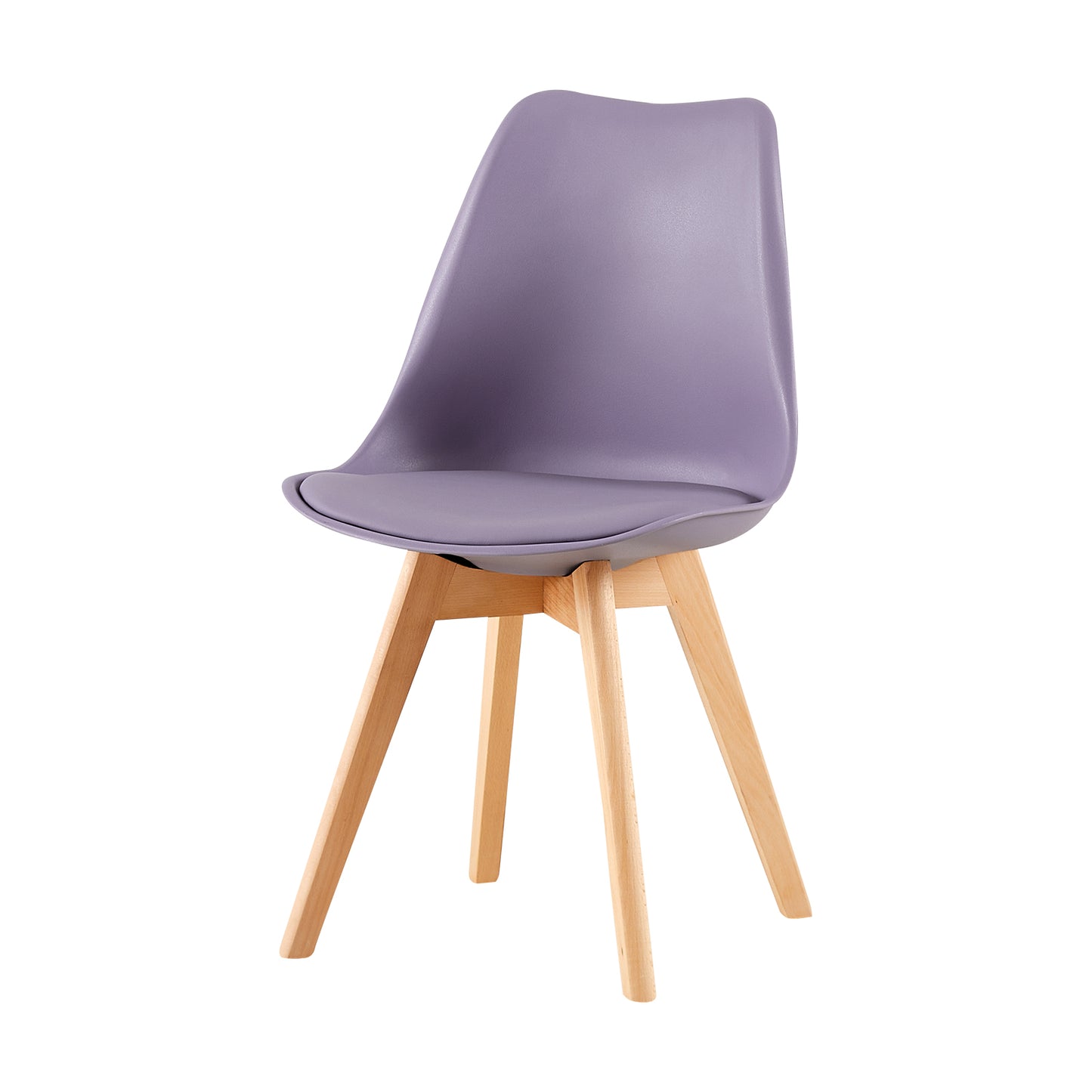 TULIP Dining Chair with Beech Legs - Gray Purple