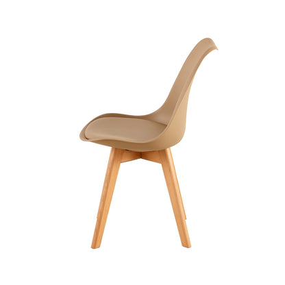 TULIP Dining Chair with Beech Legs - Kakhi