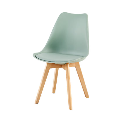 TULIP Dining Chair with Beech Legs - Light Green