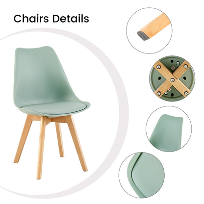 TULIP Dining Chair with Beech Legs - Light Green