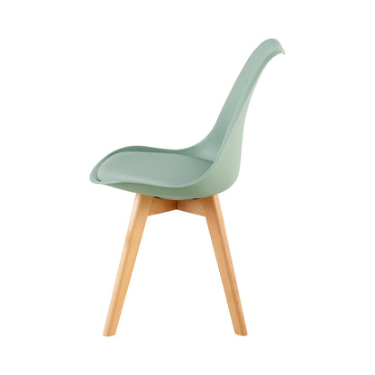 TULIP Dining Chair with Beech Legs - Light Green