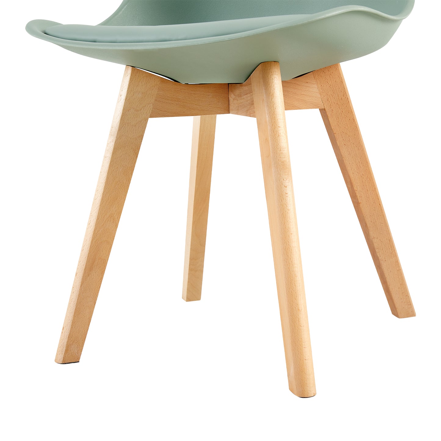 TULIP Dining Chair with Beech Legs - Light Green