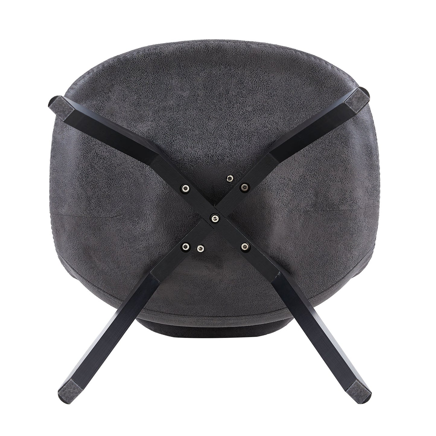 TULIP Dining Chair with Black Beech Legs and Suede Texture-Dark Gray