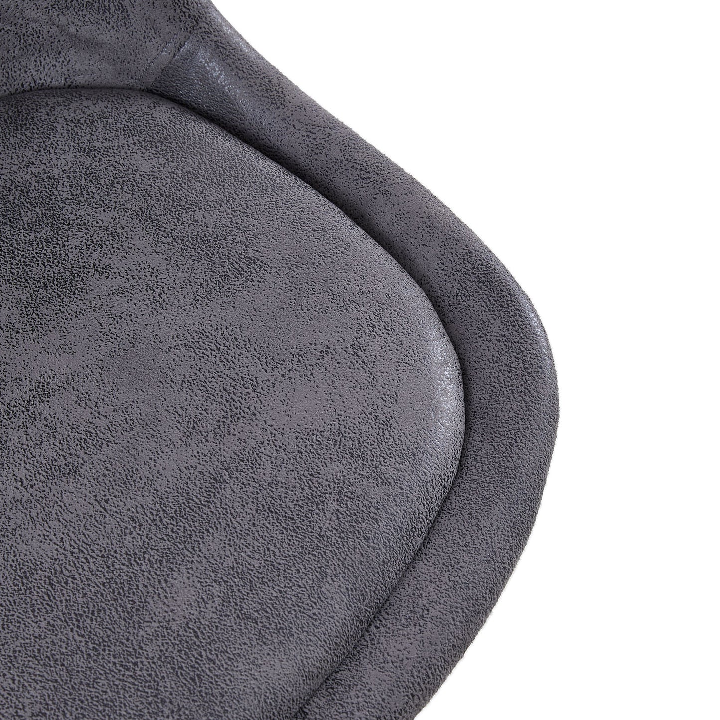 TULIP Dining Chair with Black Beech Legs and Suede Texture-Dark Gray