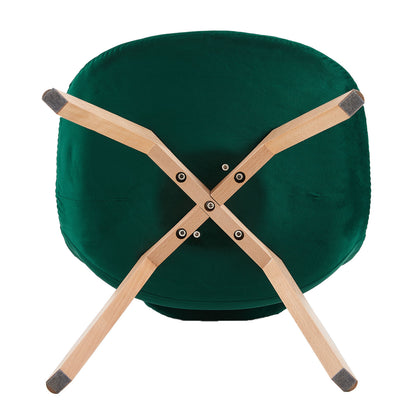 TULIP Dining Chair with Velvet-Dark Green