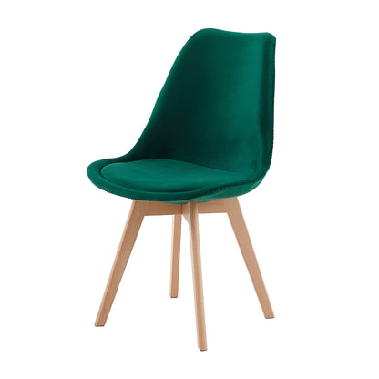 TULIP Dining Chair with Velvet-Dark Green