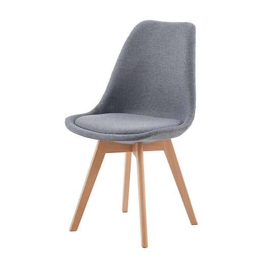 TULIP Dining Chair with Linen-Gray