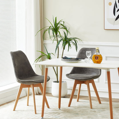 TULIP Dining Chair with SUEDE-Light Gray