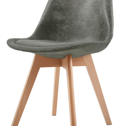 TULIP Dining Chair with SUEDE-Light Gray