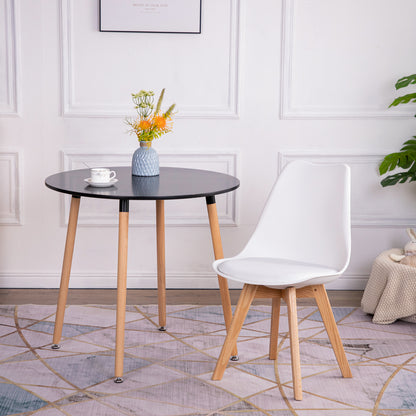 TULIP Dining Chair with OAK Legs-White