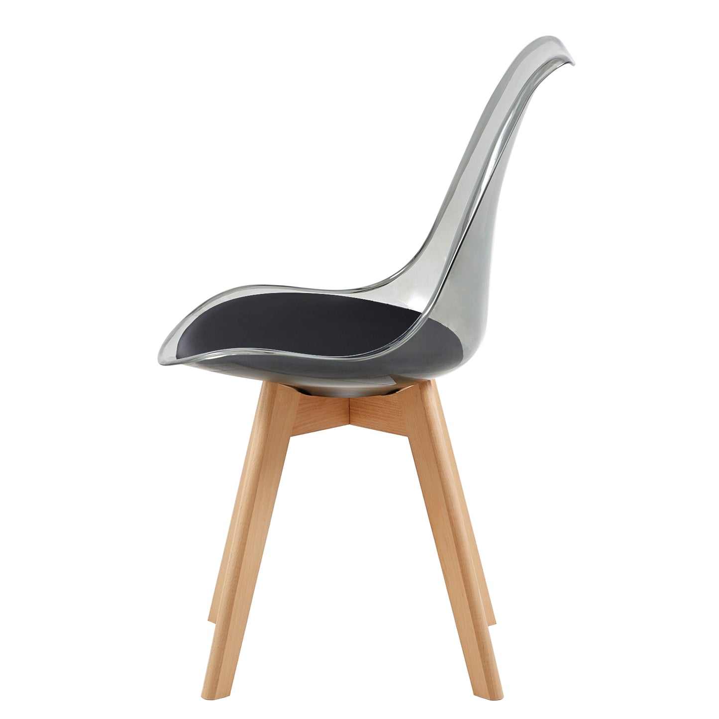 TULIP Dining Chair with SMOKY Back-Black