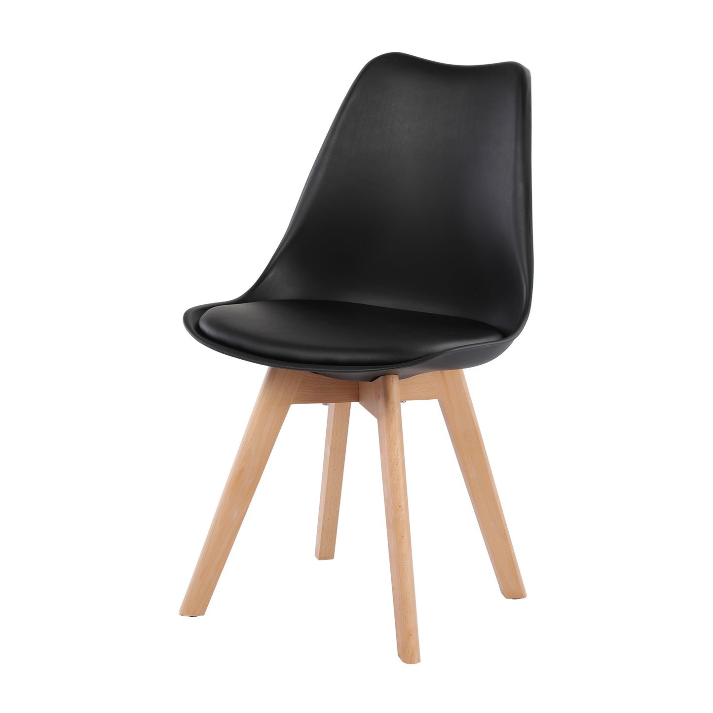 TULIP Dining Chair with Beech Legs - Black