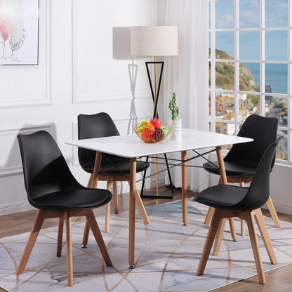 TULIP Dining Chair with Beech Legs - Black