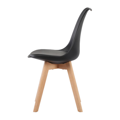 TULIP Dining Chair with Beech Legs - Black