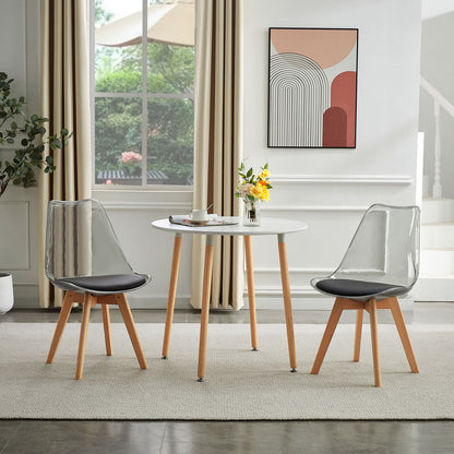 TULIP Dining Chair with SMOKY Back-Gray Linen