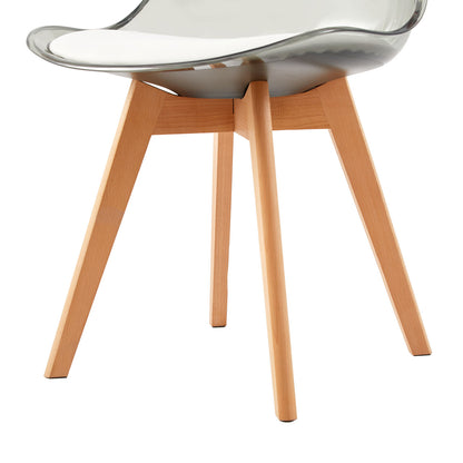 TULIP Dining Chair with SMOKY Back-White