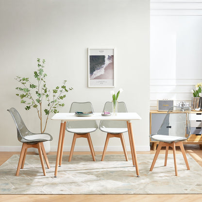 TULIP Dining Chair with SMOKY Back-White