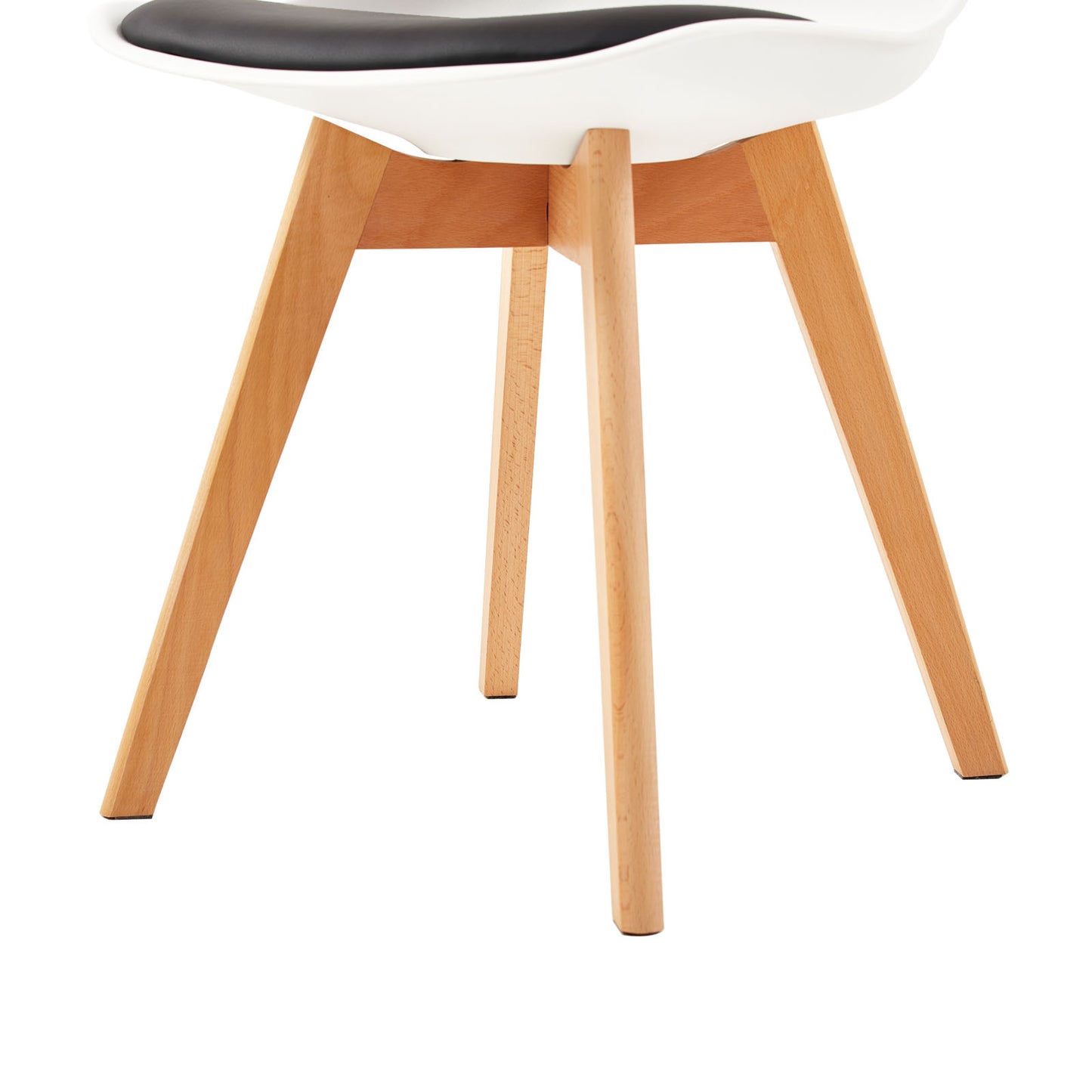 TULIP Dining Chair with Beech Legs - White/Black