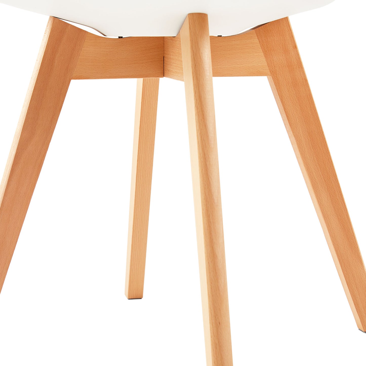 TULIP Dining Chair with Beech Legs - White/Camel