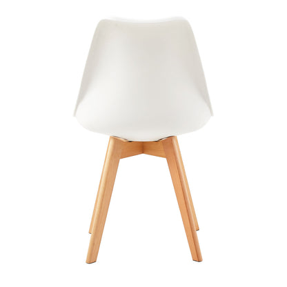 TULIP Dining Chair with Beech Legs - White/Gray