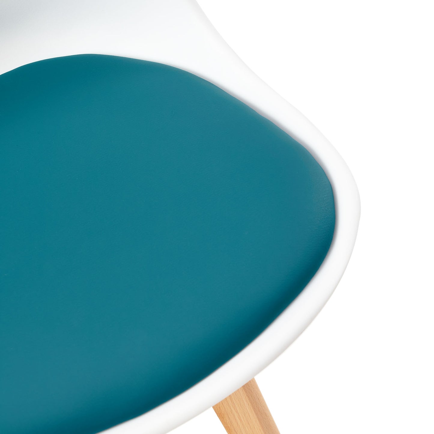 TULIP Dining Chair with Beech Legs - White/Lake Blue