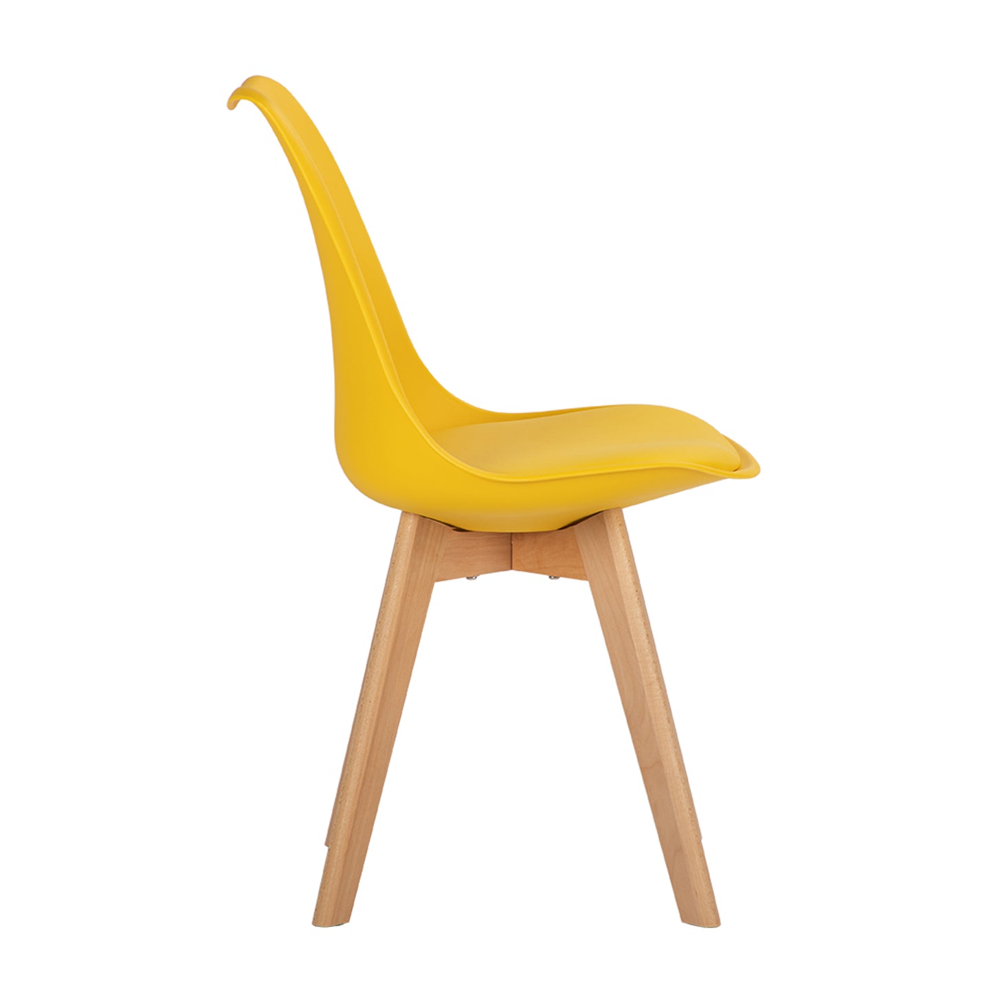 TULIP Dining Chair with Beech Legs - Yellow