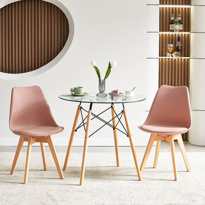 TULIP Dining Chair with Beech Legs - Bean Paste