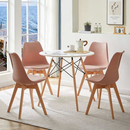 TULIP Dining Chair with Beech Legs - Bean Paste