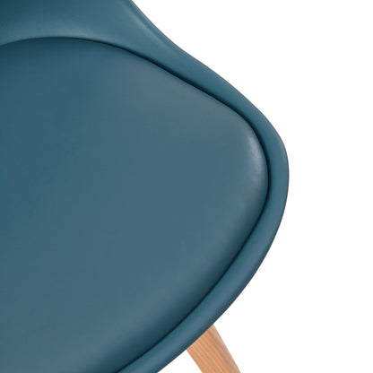 TULIP Dining Chair with Beech Legs - Dark Gray Blue