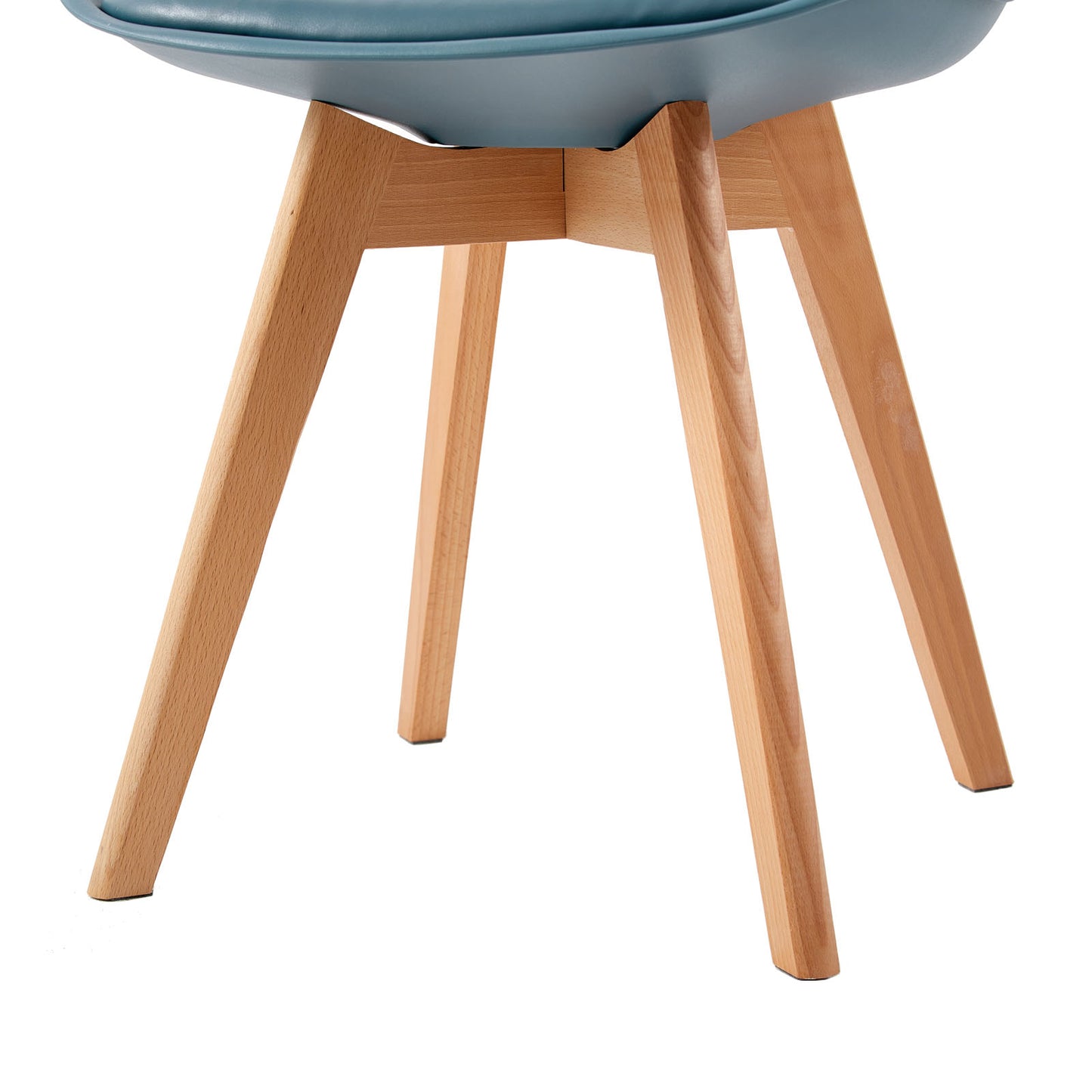 TULIP Dining Chair with Beech Legs - Dark Gray Blue