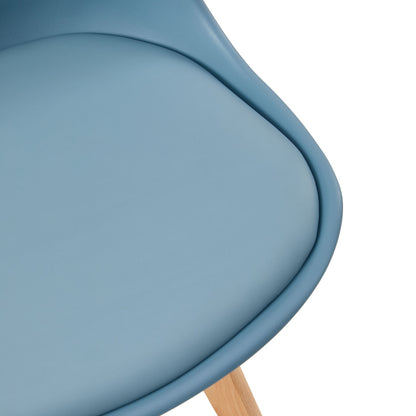 TULIP Dining Chair with Beech Legs - Light Gray Blue