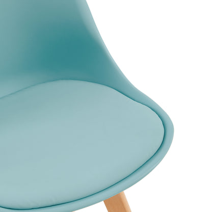 TULIP Dining Chair with Beech Legs - Light Blue