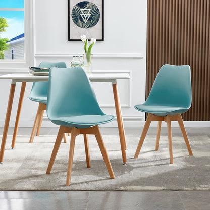 TULIP Dining Chair with Beech Legs - Light Blue