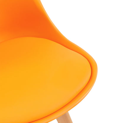 TULIP Dining Chair with Beech Legs - Orange