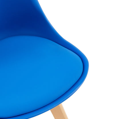 TULIP Dining Chair with Beech Legs - Royal Blue