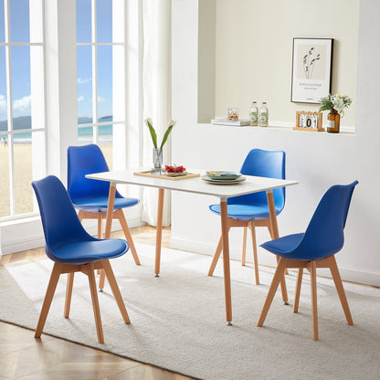 TULIP Dining Chair with Beech Legs - Royal Blue