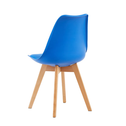 TULIP Dining Chair with Beech Legs - Royal Blue