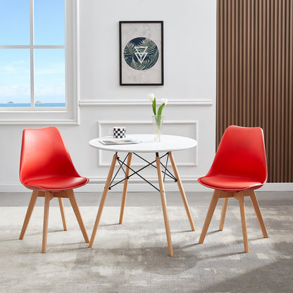 TULIP Dining Chair with Beech Legs - Red