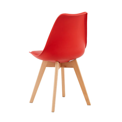 TULIP Dining Chair with Beech Legs - Red