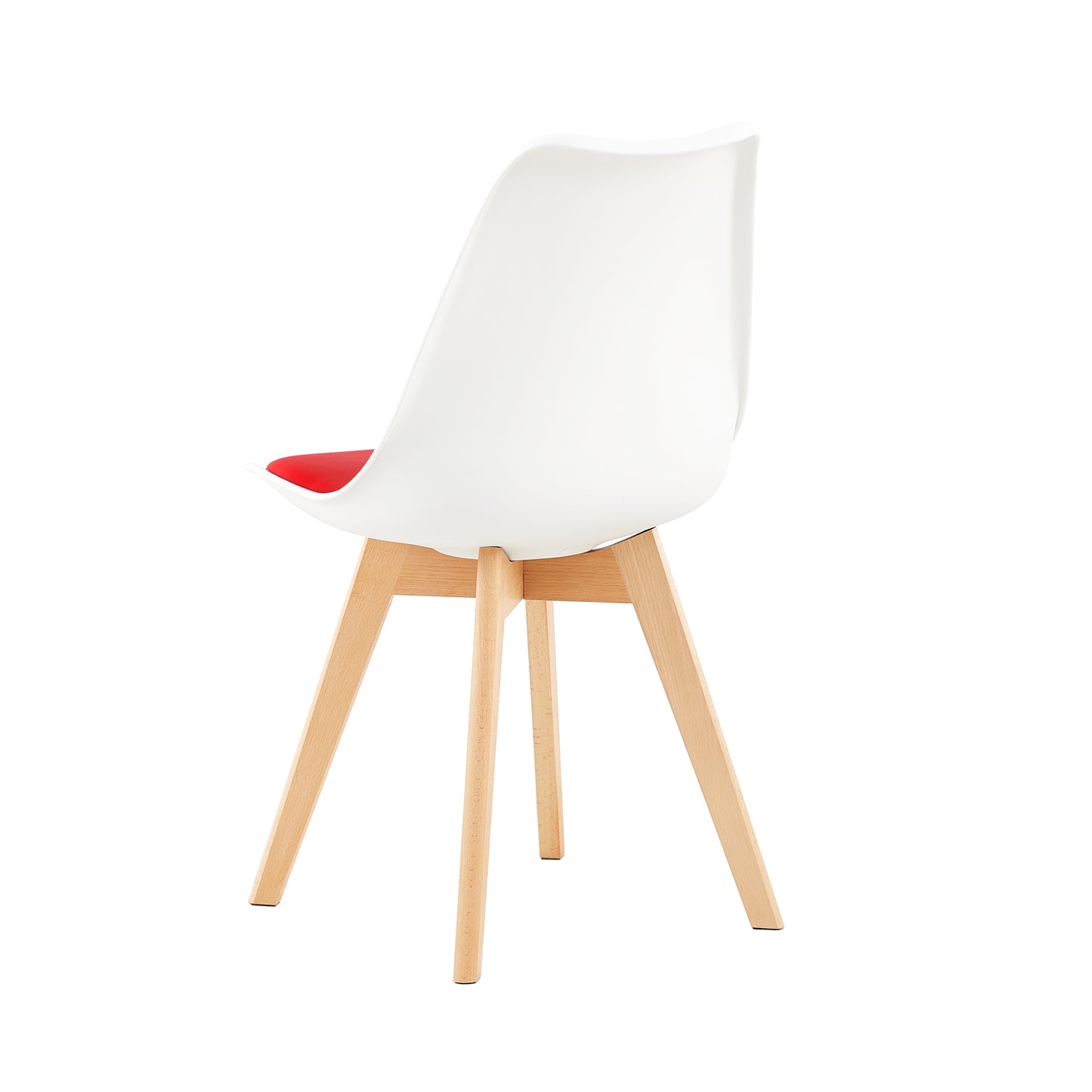 TULIP Dining Chair with Beech Legs - White/Red