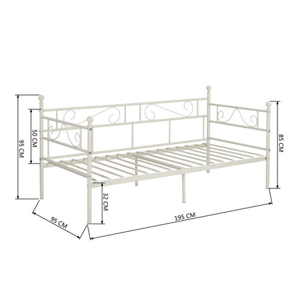 SOROSIS Metal Single Sofa Bed 95 * 196 cm - Black/White