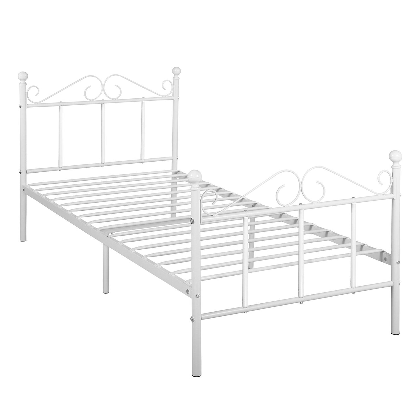 TIKI Single/Double Metal Bed 94 * 196 cm/143 * 196 cm - Black/White